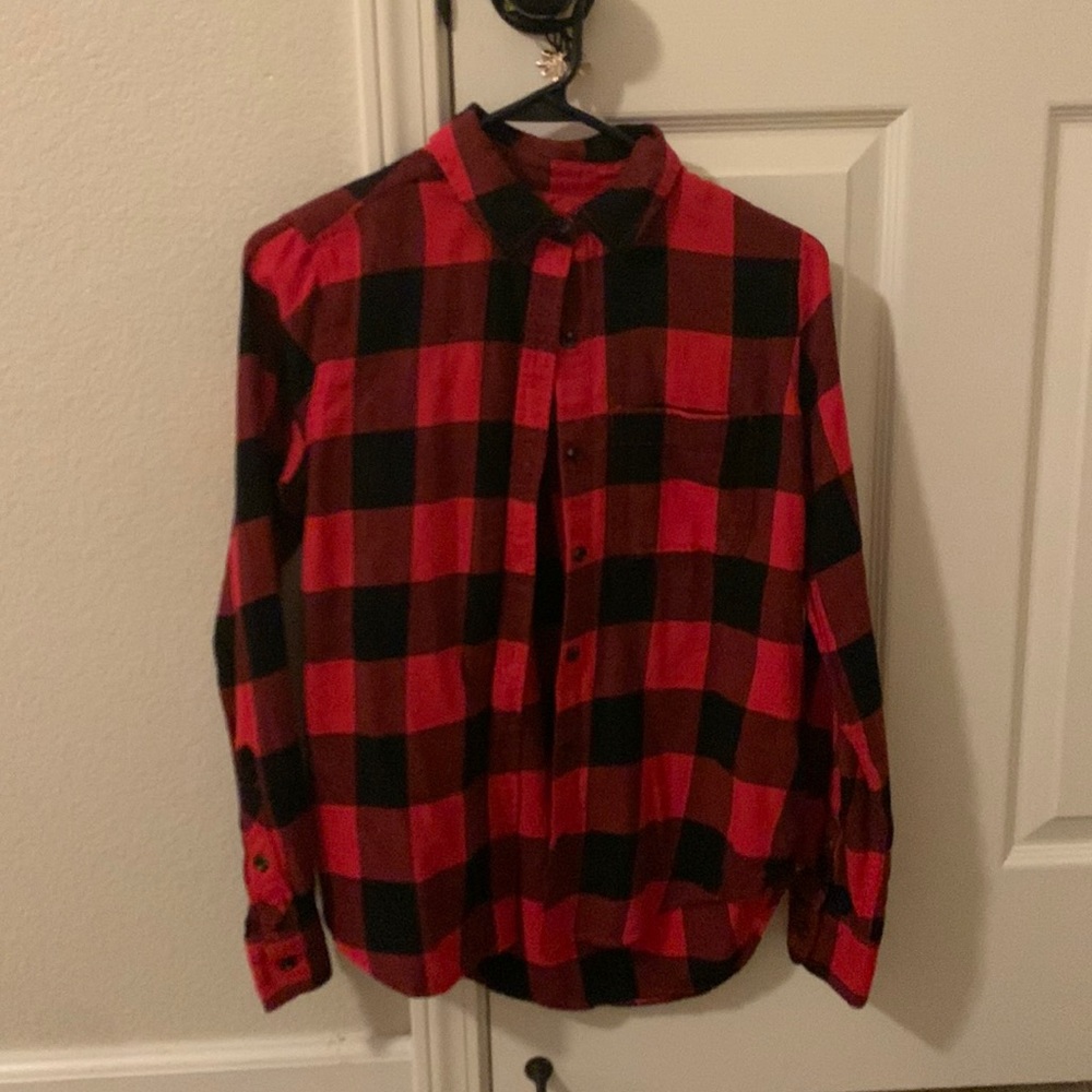 SO Cozy Womens Flannel Red and Black: Size xs
